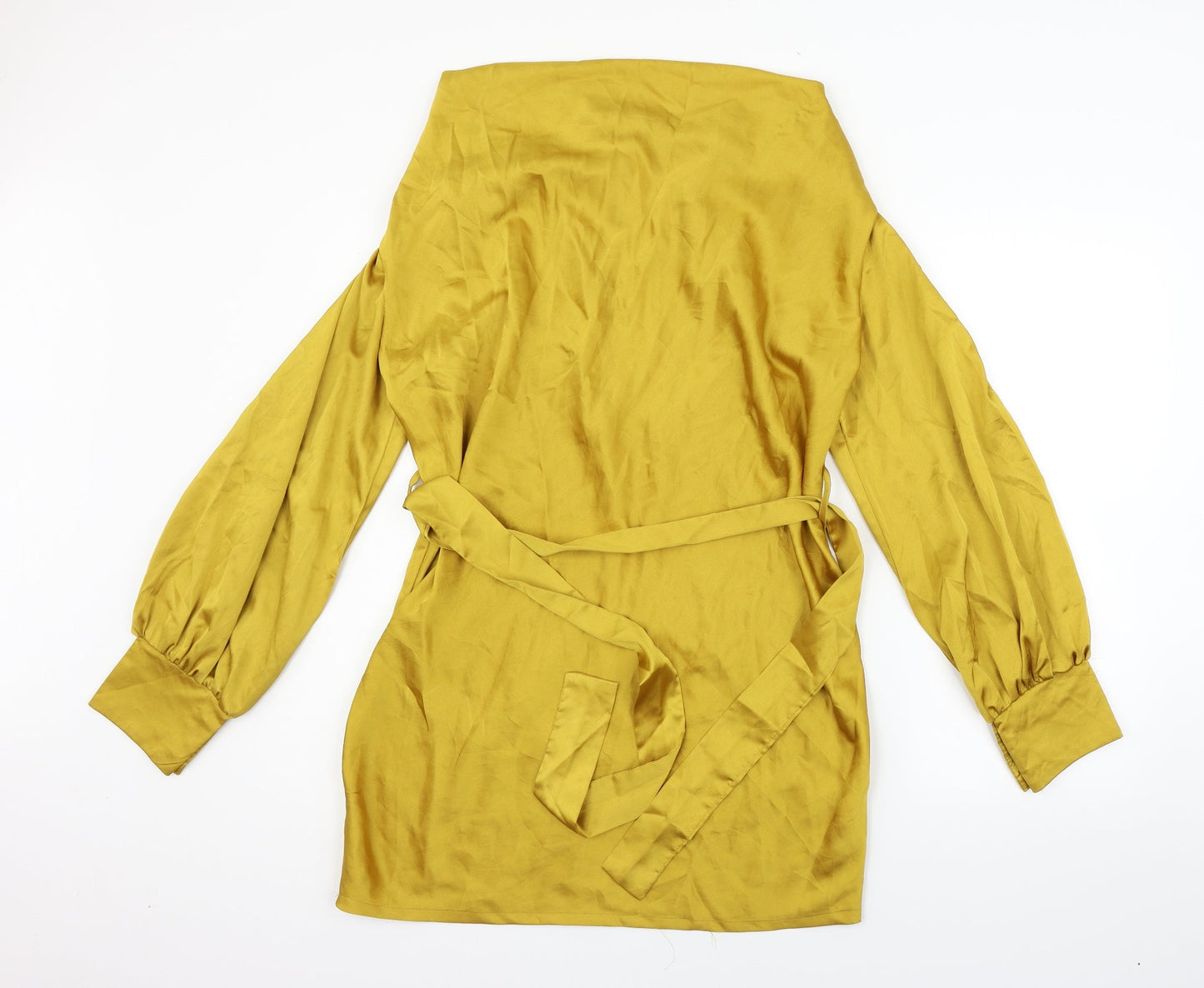 Boohoo Womens Yellow   A-Line  Size 12  - BELTED