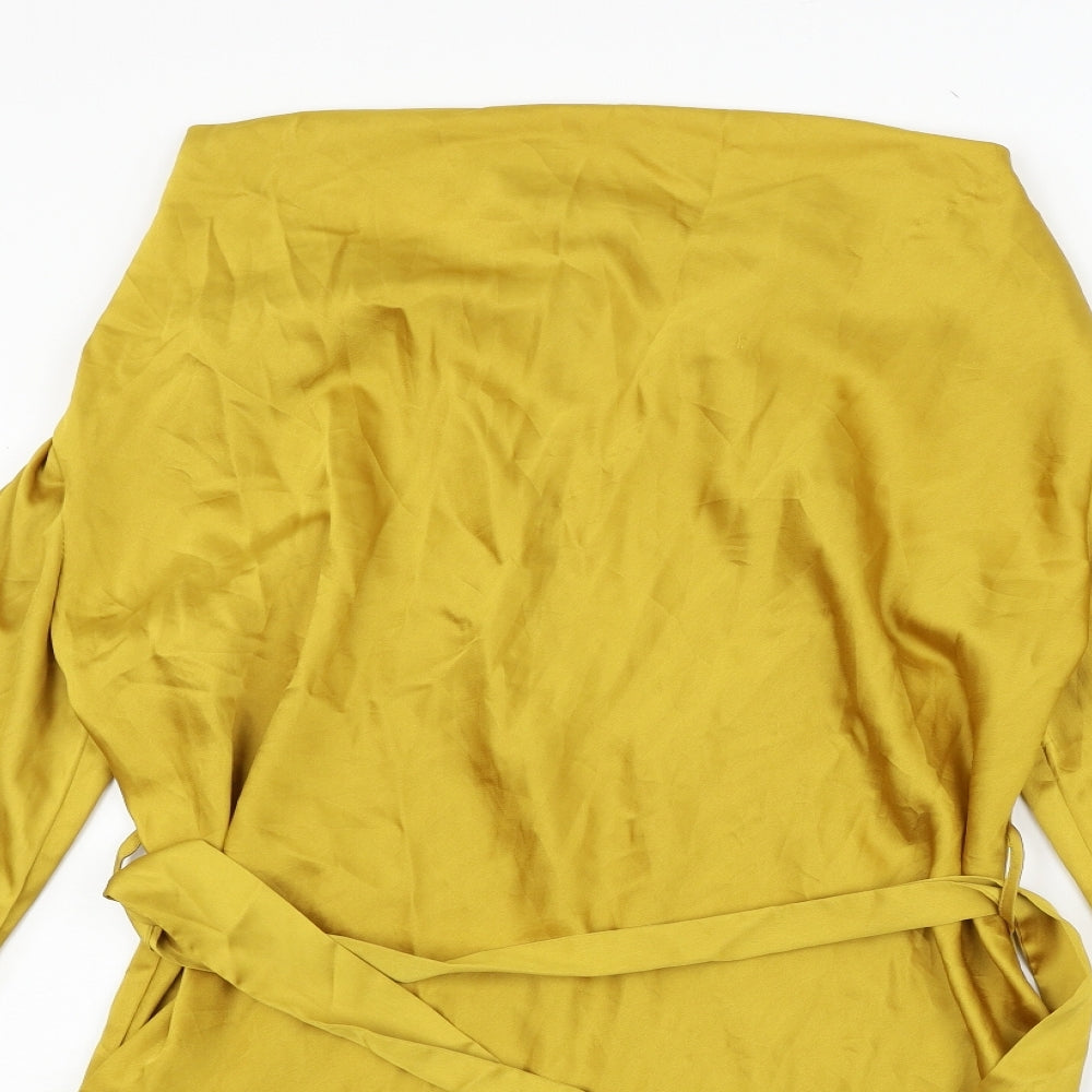 Boohoo Womens Yellow   A-Line  Size 12  - BELTED