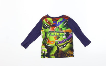 George Boys Black   Basic T-Shirt Size 3-4 Years  - Ninja Turtle
