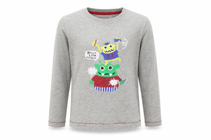 Front view of Primark girls’ grey basic t-shirt, size 4-5, years