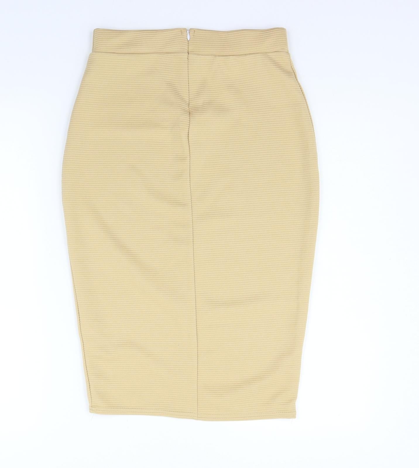 Missguided Womens Beige   Flare Skirt Size 10