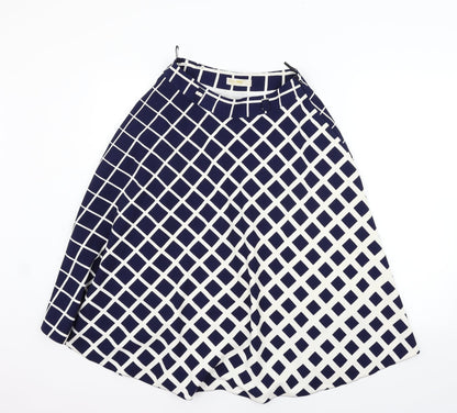 ch mu Womens Blue Geometric  Flare Skirt Size 6