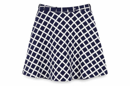 ch mu Womens Blue Geometric  Flare Skirt Size 6