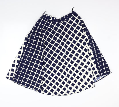 ch mu Womens Blue Geometric  Flare Skirt Size 6