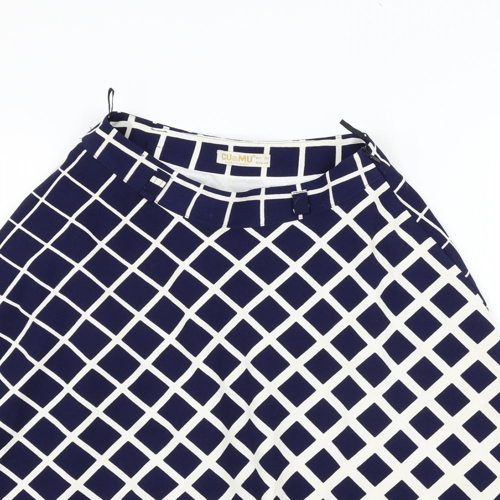 ch mu Womens Blue Geometric  Flare Skirt Size 6