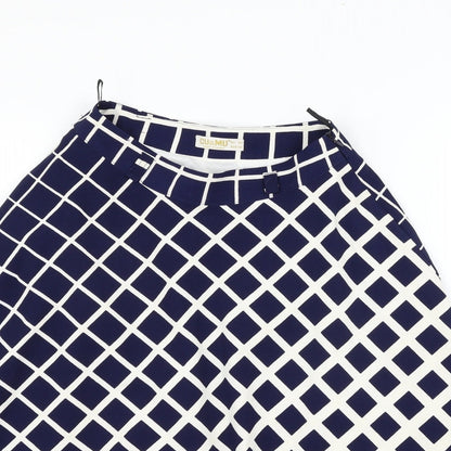 ch mu Womens Blue Geometric  Flare Skirt Size 6