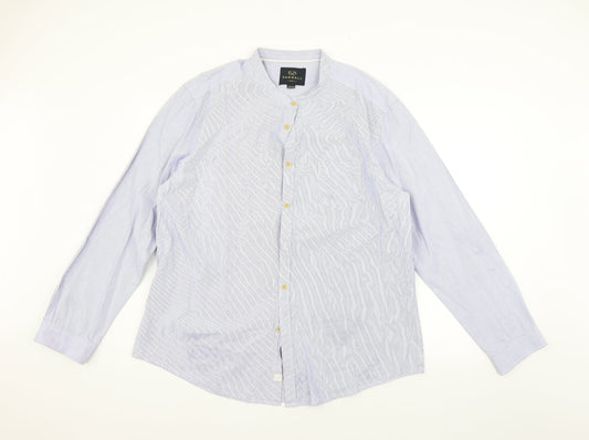 Mens UK Size 2XL Farrell Blue  Button-Up Long Sleeve Casual Shirt