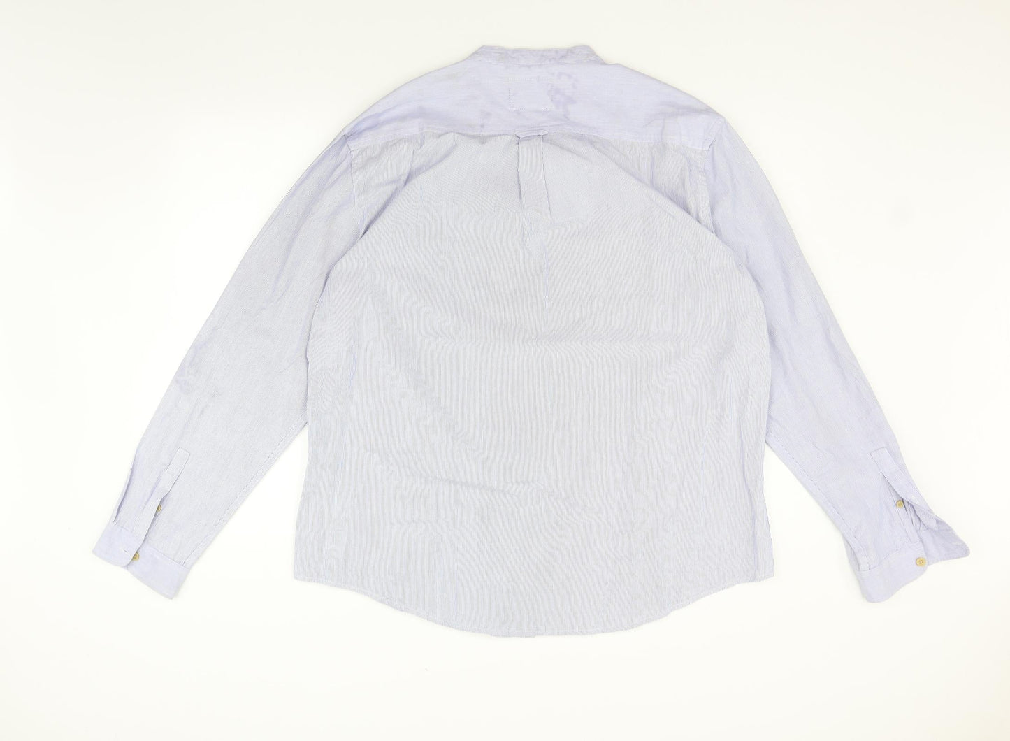 Mens UK Size 2XL Farrell Blue  Button-Up Long Sleeve Casual Shirt