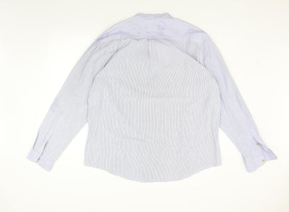 Mens UK Size 2XL Farrell Blue  Button-Up Long Sleeve Casual Shirt