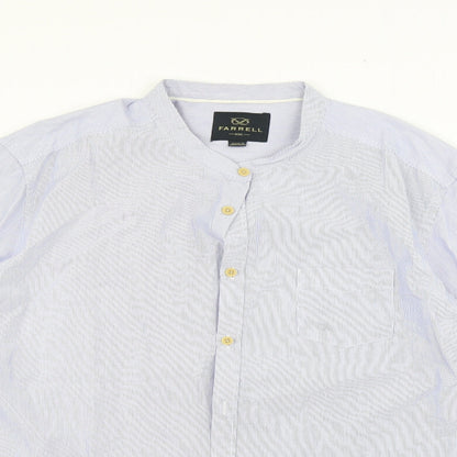 Mens UK Size 2XL Farrell Blue  Button-Up Long Sleeve Casual Shirt