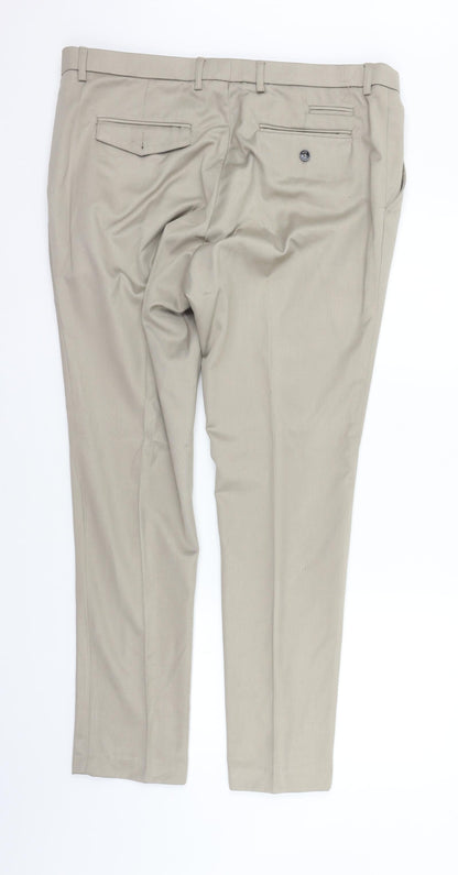 Womens UK Size 40 in Preworn Regular Fit  Beige Trousers