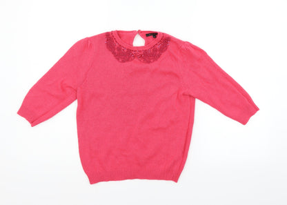 River Island Womens Pink   Pullover Jumper Size 10