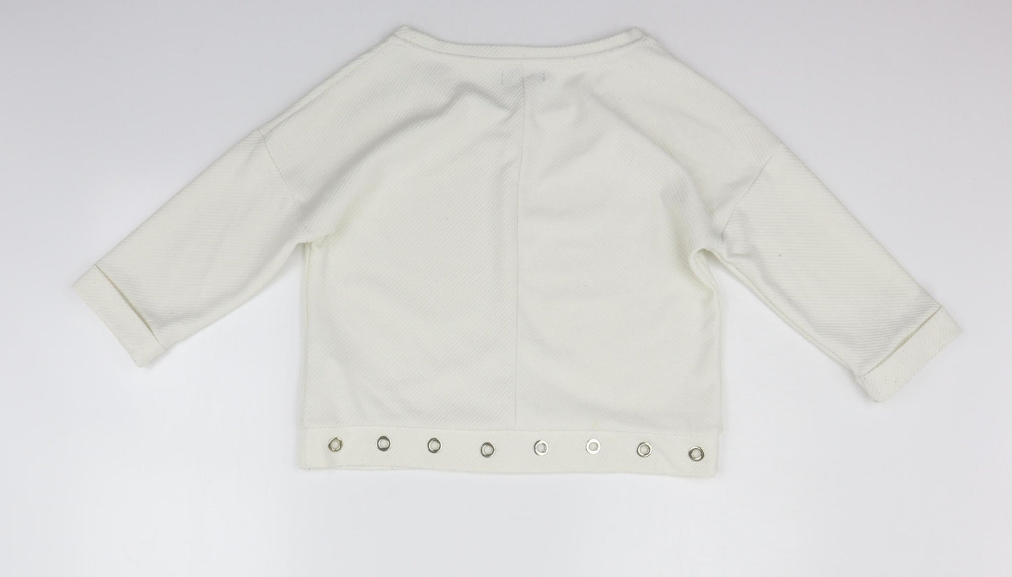 Womens UK Size S RESERVED White Pullover Jumper