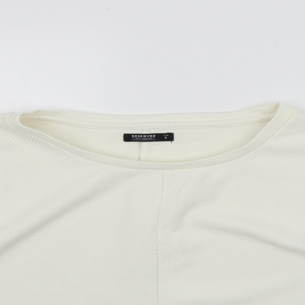Womens UK Size S RESERVED White Pullover Jumper