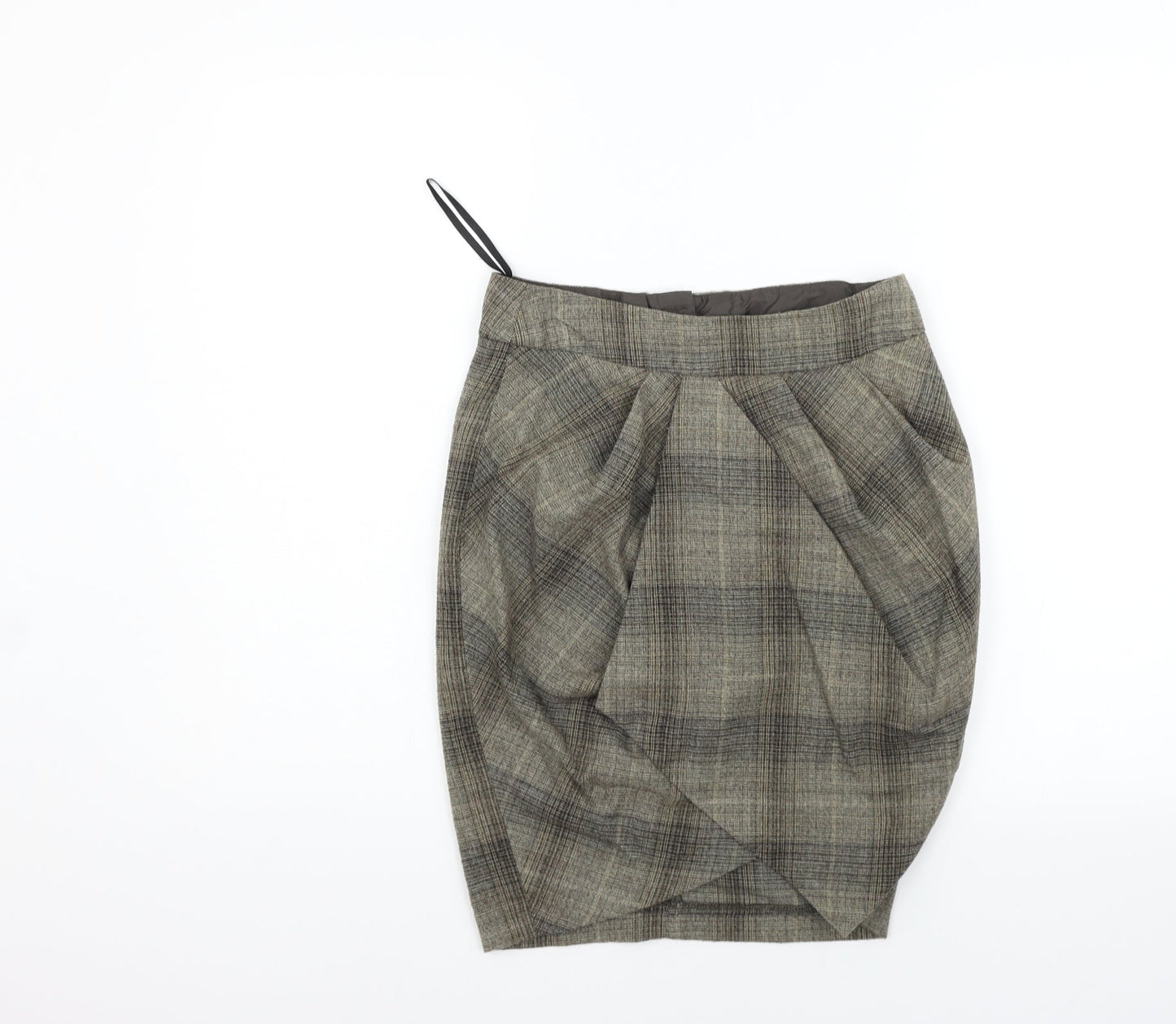 Dorothy Perkins Womens Grey Check  A-Line Skirt Size 6