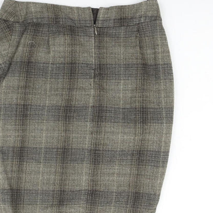 Dorothy Perkins Womens Grey Check  A-Line Skirt Size 6