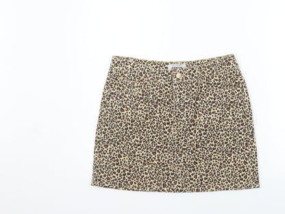 New Look Womens Beige Animal Print  A-Line Skirt Size 12
