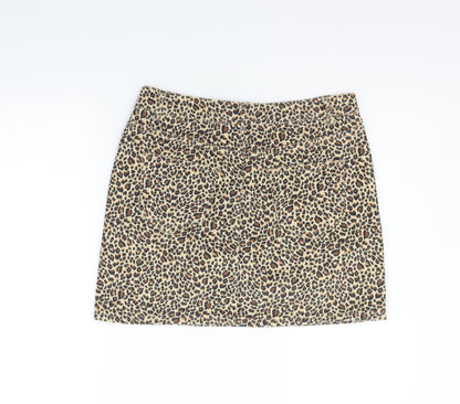 New Look Womens Beige Animal Print  A-Line Skirt Size 12