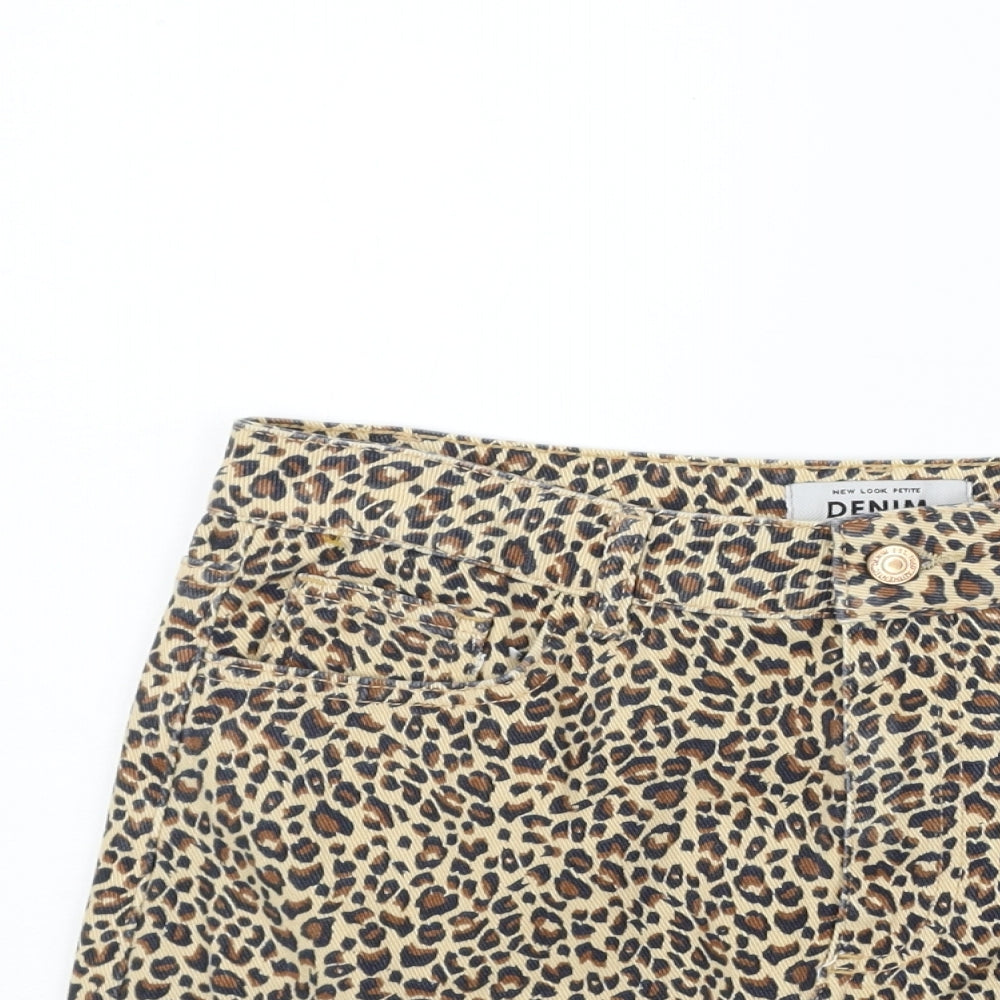 New Look Womens Beige Animal Print  A-Line Skirt Size 12