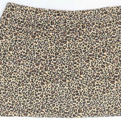 New Look Womens Beige Animal Print  A-Line Skirt Size 12