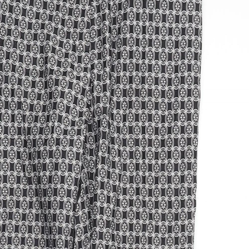 New Look Womens Grey Geometric  Trousers  Size 8 L28 in