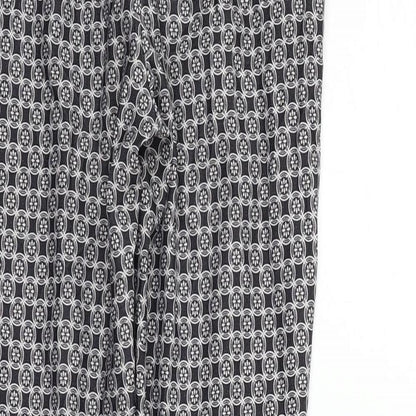 New Look Womens Grey Geometric  Trousers  Size 8 L28 in