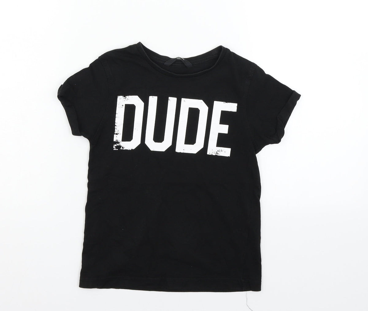 Additional front view of George girls’ black basic t-shirt, size 6-7, years