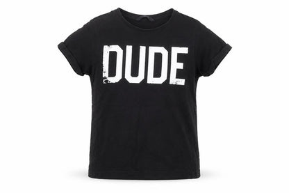 Front view of George girls’ black basic t-shirt, size 6-7, years