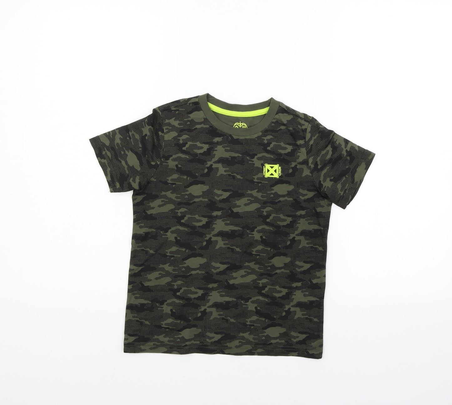 F&F Girls Green Geometric  Basic T-Shirt Size 5-6 Years