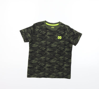 F&F Girls Green Geometric  Basic T-Shirt Size 5-6 Years