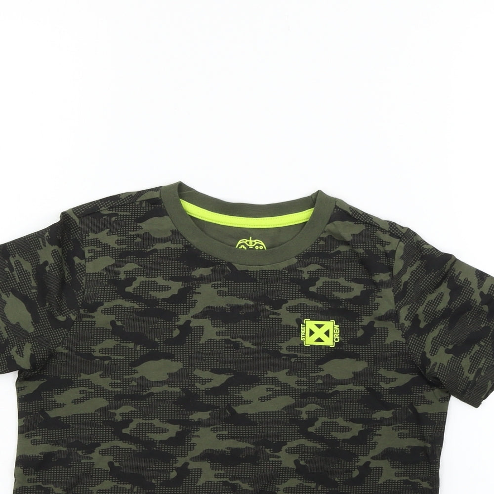 F&F Girls Green Geometric  Basic T-Shirt Size 5-6 Years