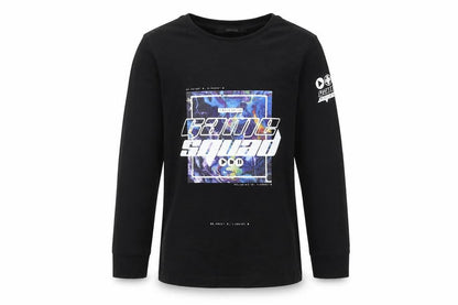 Front view of George girls’ black basic t-shirt, size 4-5, years