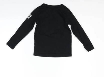 Back view of George girls’ black basic t-shirt, size 4-5, years