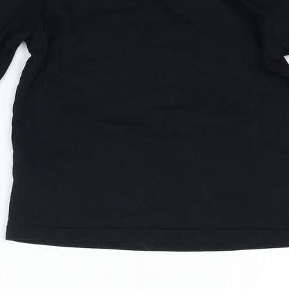 Brand and care label for George girls’ black basic t-shirt, size 4-5, years