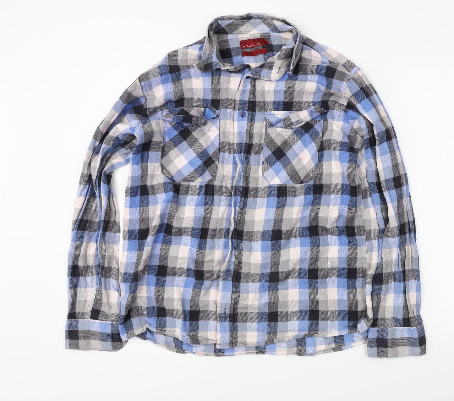 Bar Harbour  Mens Blue Check   Button-Up Size L