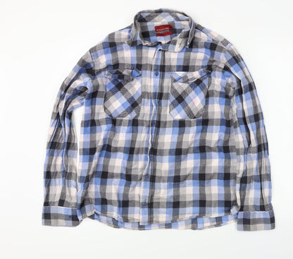 Bar Harbour  Mens Blue Check   Button-Up Size L