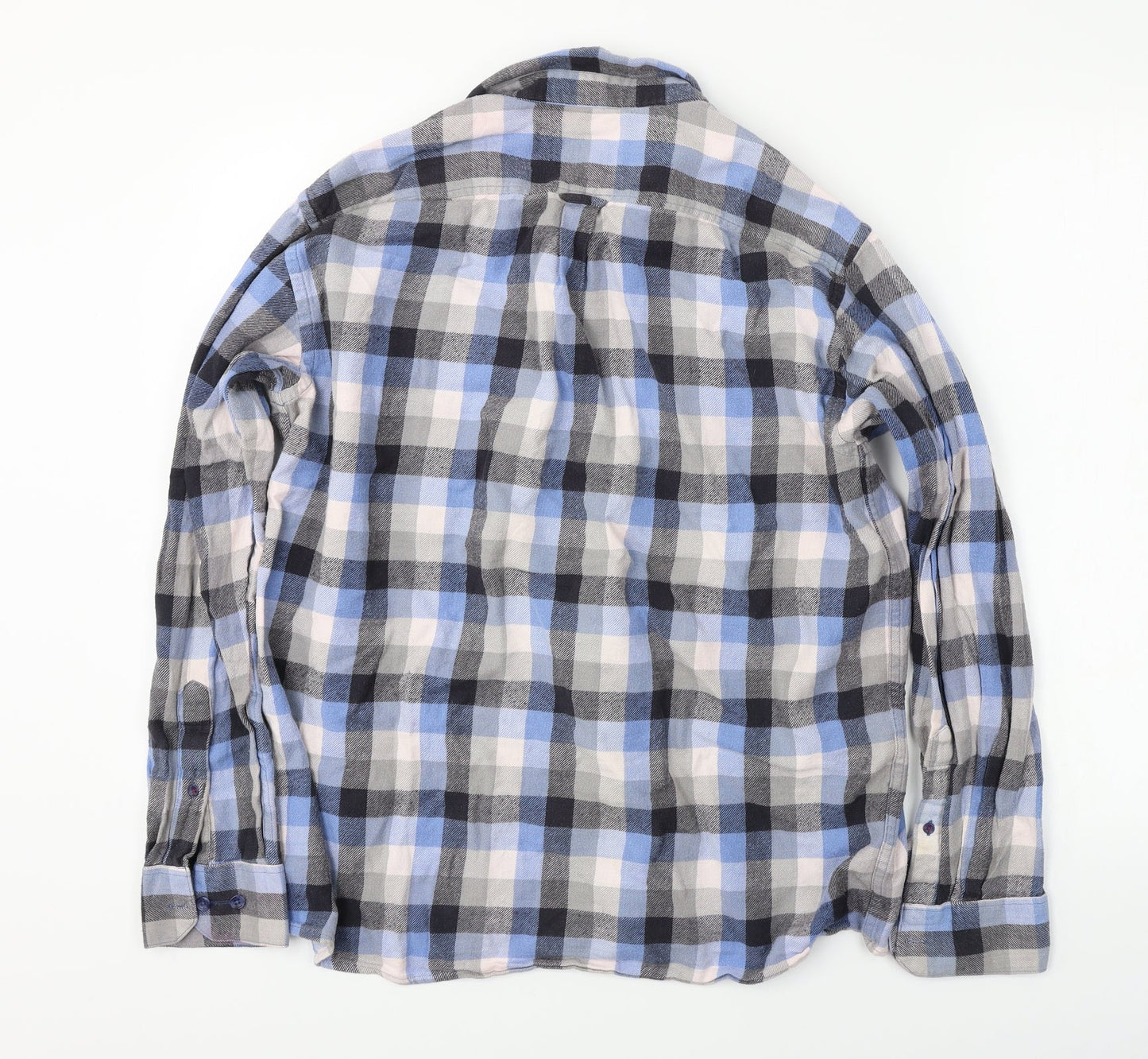 Bar Harbour  Mens Blue Check   Button-Up Size L