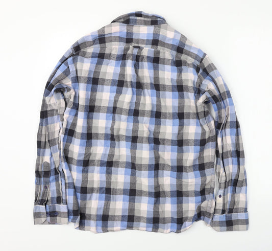Bar Harbour  Mens Blue Check   Button-Up Size L