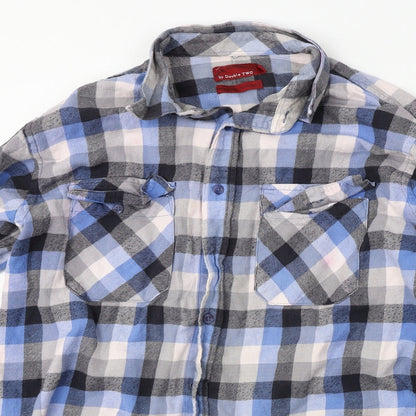 Bar Harbour  Mens Blue Check   Button-Up Size L
