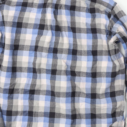 Bar Harbour  Mens Blue Check   Button-Up Size L