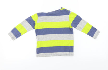 H&M  Boys Grey Striped  Basic T-Shirt Size 2 Years