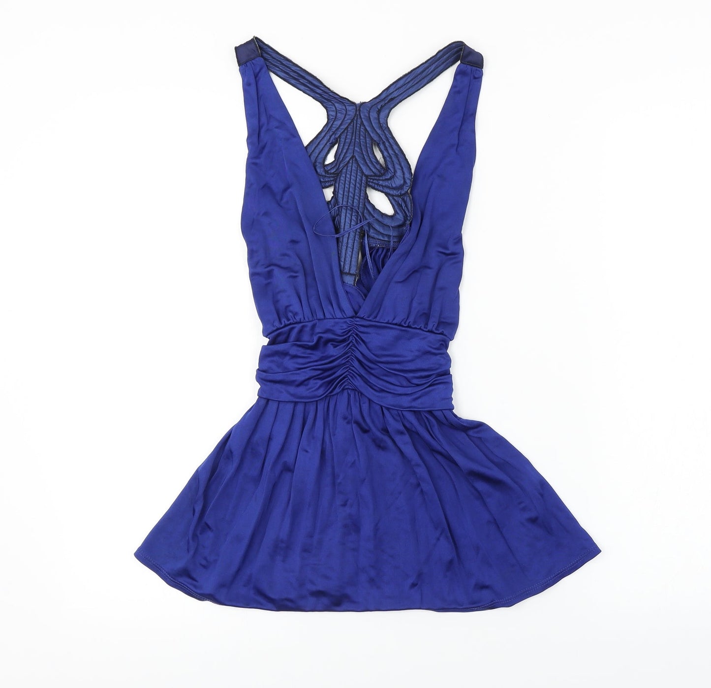 Womens UK Size 8 Topshop Blue Basic Blouse