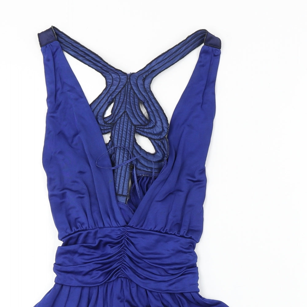 Womens UK Size 8 Topshop Blue Basic Blouse