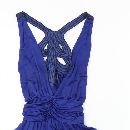 Womens UK Size 8 Topshop Blue Basic Blouse