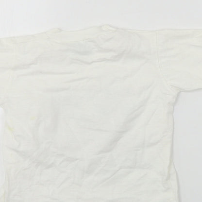 river bay kids  Boys White   Basic T-Shirt Size 4 Years