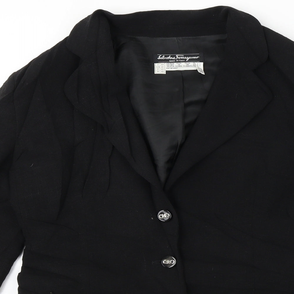 Womens UK Size 10 Preworn Regular Black Blazer