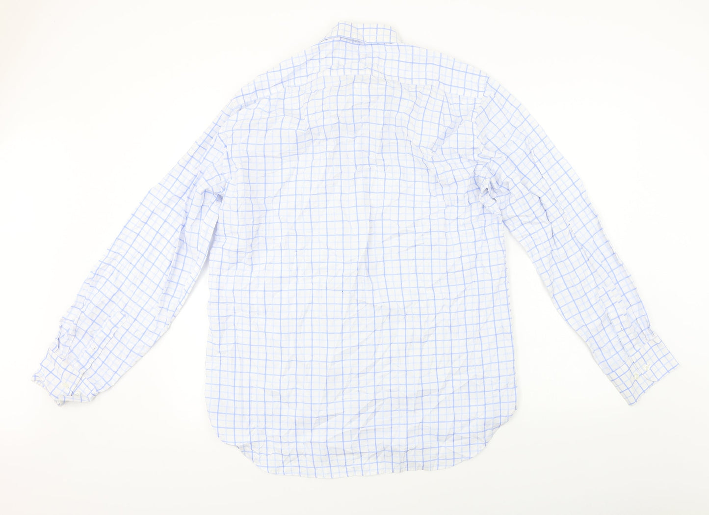 Mens UK Size 16 Linea Blue  Button-Up Long Sleeve Casual Shirt