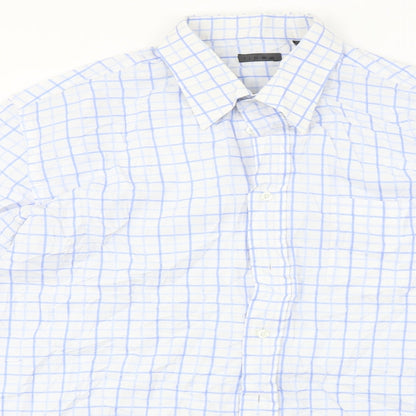 Mens UK Size 16 Linea Blue  Button-Up Long Sleeve Casual Shirt