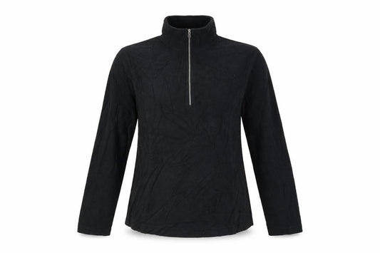 Womens UK Size XS Lands' End Black Henley Jumper