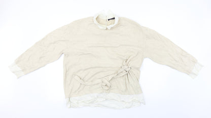 Womens UK Size 14 Marks and Spencer Beige Pullover Jumper